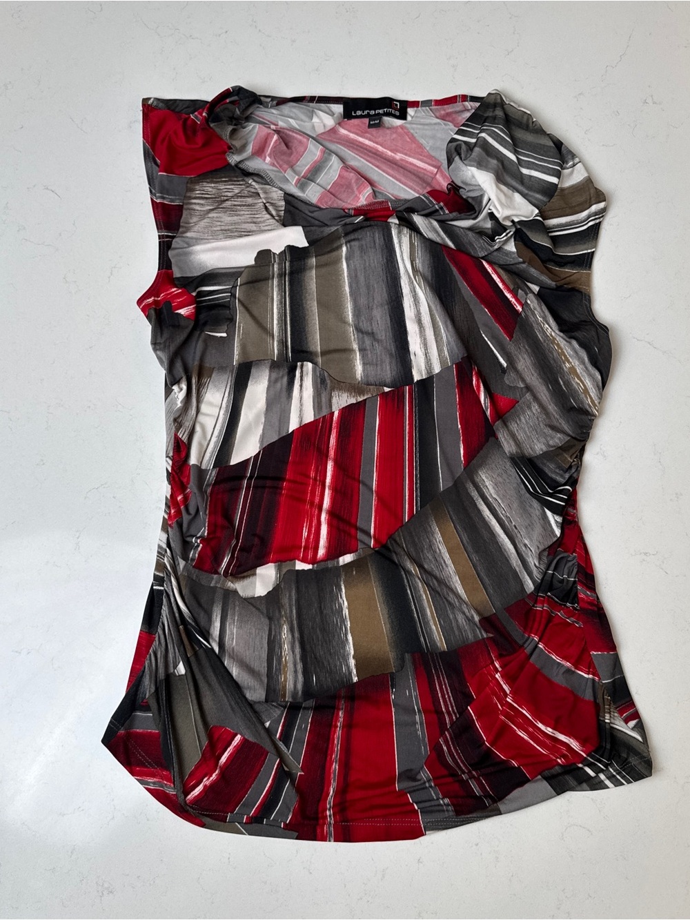 Laura Petites red ruffled top